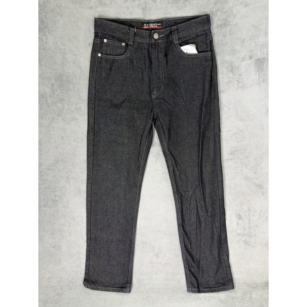 Old Skool Jeans Boys 18 (30x30) Black Denim Regular Fit Straight Leg Denim VTG